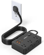 Flat Plug Power Strip Surge Protector, 5ft Ultra Thin Extension Cord by JcBlaon
