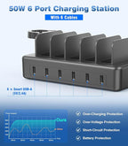 CREATIVE DESIGN 50W Fast Charging Station, 6 Port Apple Charging Station - Image 3