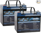 WEIZE 12V 36Ah LiFePO4 Lithium Battery, Grade A Cells Built in BMS Low by WEIZE