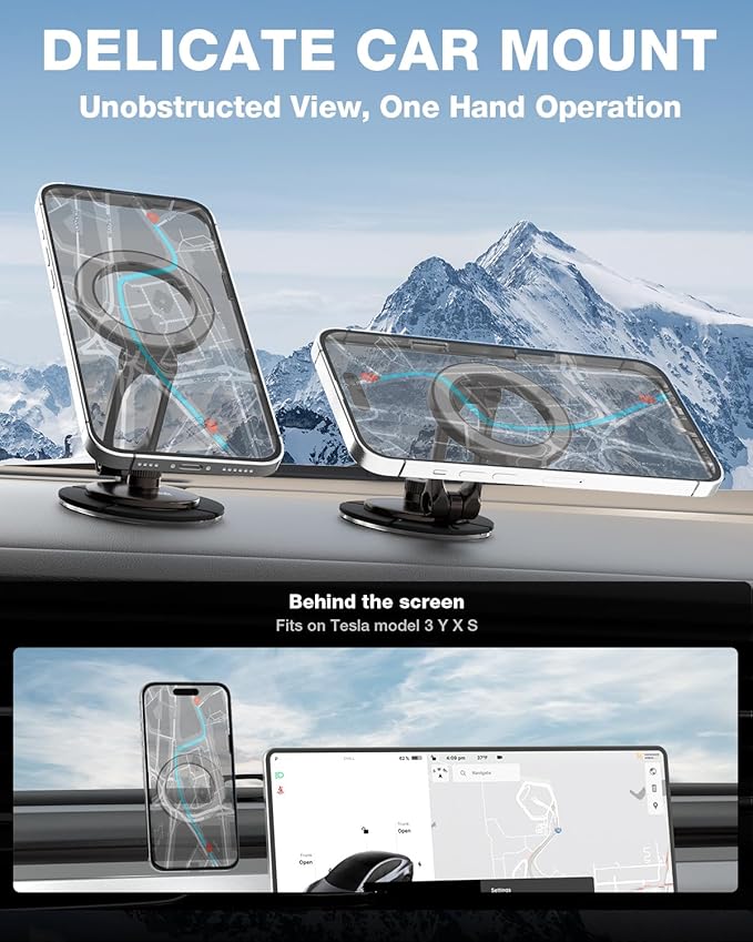 Smolink Tesla Phone Mount, All Metal Strong Magnet Magnetic Phone Holder - Image 4