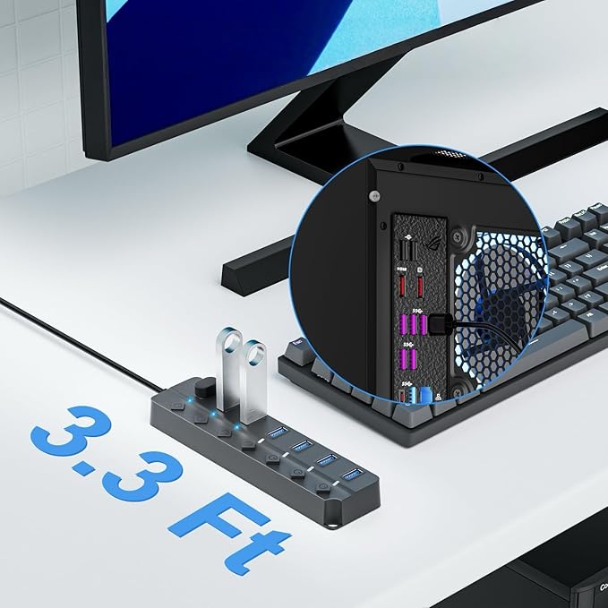ONFINIO USB Hub 3.0, 7-Port USB Hub Splitter - Image 6