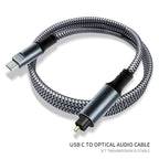 Kumiho Braided USB C to Optical Audio Cable 3Ft USB C to Toslink Optical Cable - Image 7
