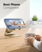 Nulaxy Dual Folding Cell Phone Stand, Fully Adjustable Foldable Desktop Phone - Image 6
