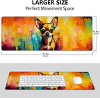 Colorful Chihuahua Large Mouse Pad, Gaming Mouse Pad, Keyboard Mat, Non-Slip - Image 3
