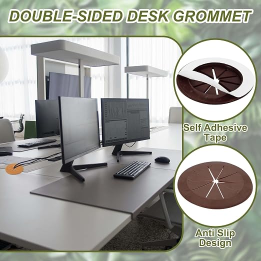 PATIKIL Desk Grommet 2-3/8", Deep Brown - Image 3