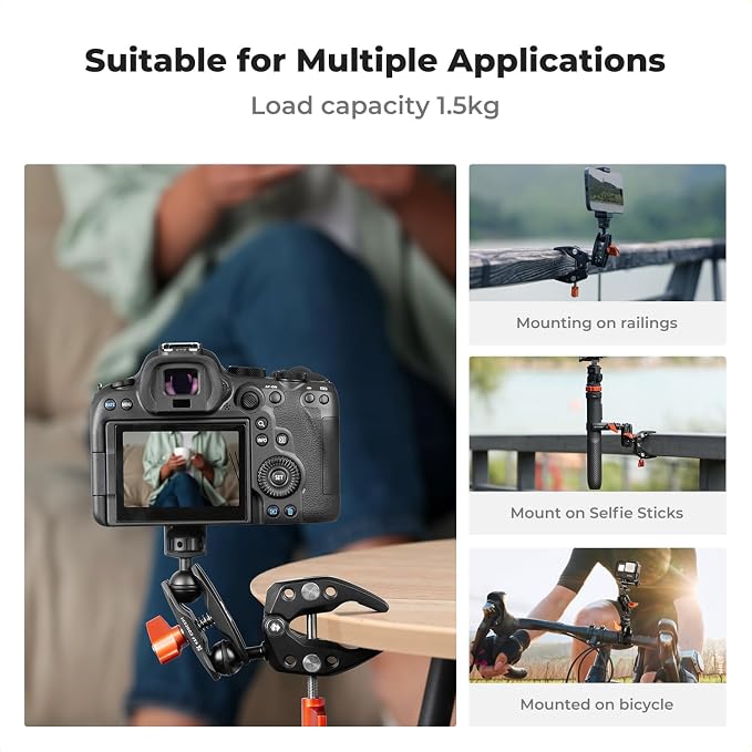 K&F CONCEPT Double Super Clamp Camera Mount - Image 2
