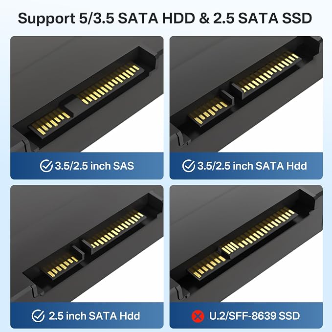 USB-C Hard Drive Docking Station, 2.5"/3.5" Inch SATA Enclosure - Image 4
