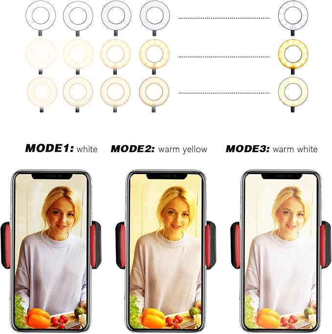 Webcam Light Stand for Live Stream, Selfie Ring Light - Image 8
