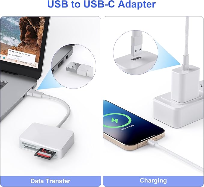 SD Card Reader, 4 in 1 USB C to CF/SD/TF/MS Card Reader - Image 3