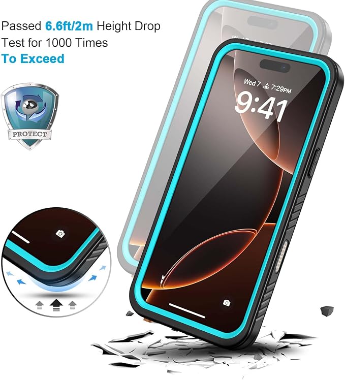 Lanhiem for iPhone 16 Pro Max Case, IP68 Waterproof Dustproof Shockproof Cases - Image 6