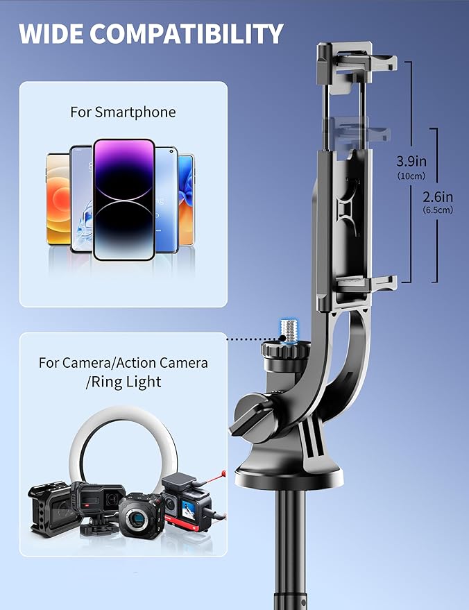 Aluminum 71" Phone Tripod with Remote, Extendable & Compatible with iPhone - Image 6