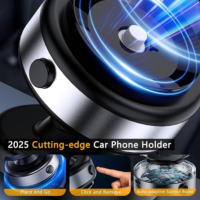 15W Wireless for MagSafe Car Mount Charger, 360° Adjustable Vacuum Magnetic - Image 3