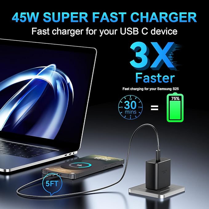 45W USB C Super Fast Charger Type C Charger Fast Charging Android Phone Charger - Image 6