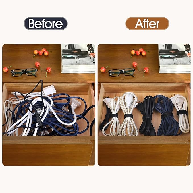 MVYC 200PCS Reusable Cable Ties Wire Ties Cord Organizer Cable Organizer - Image 5