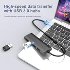 USB 3.0 Hub, 4-Port USB Hub USB Splitter USB Expander Ultra Slim Portable USB - Image 3