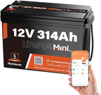 12V 300Ah LiFePO4 Lithium Battery Bluetooth MINI, Max. 4190Wh Energy, EV A+ by HumsiENK