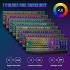 Wireless Gaming Keyboard, RGB & Single-Color Backlit, Full-Size Waterproof - Image 2