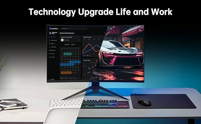 KTC 32 inch Curved Gaming Monitor, 180Hz 1ms MPRT, 2K 1440P 144Hz Monitor - Image 9