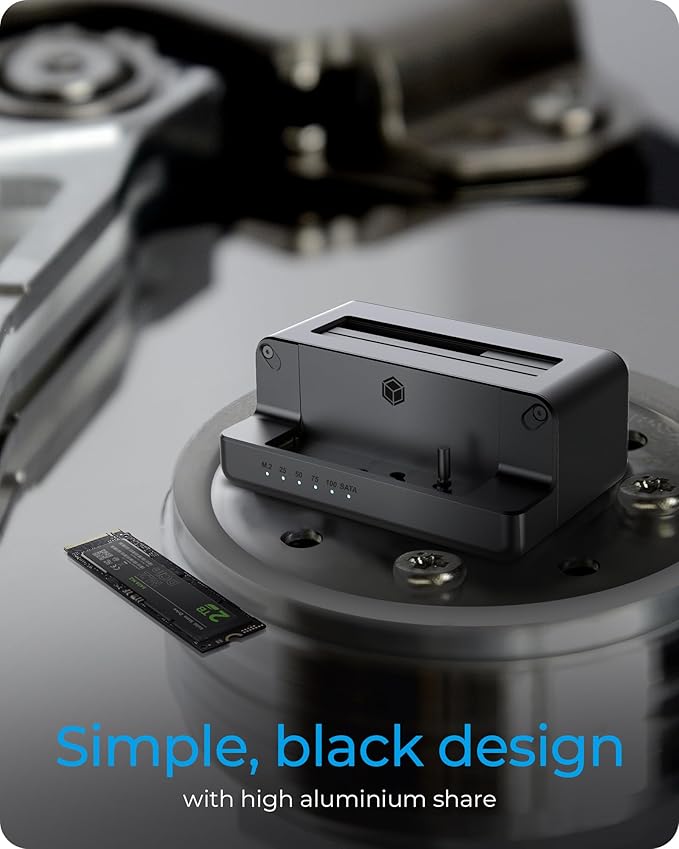 M.2 NVMe & SATA SSD/HDD Hard Drive Docking Station, ICY BOX USB-C 10Gbps M.2 - Image 7