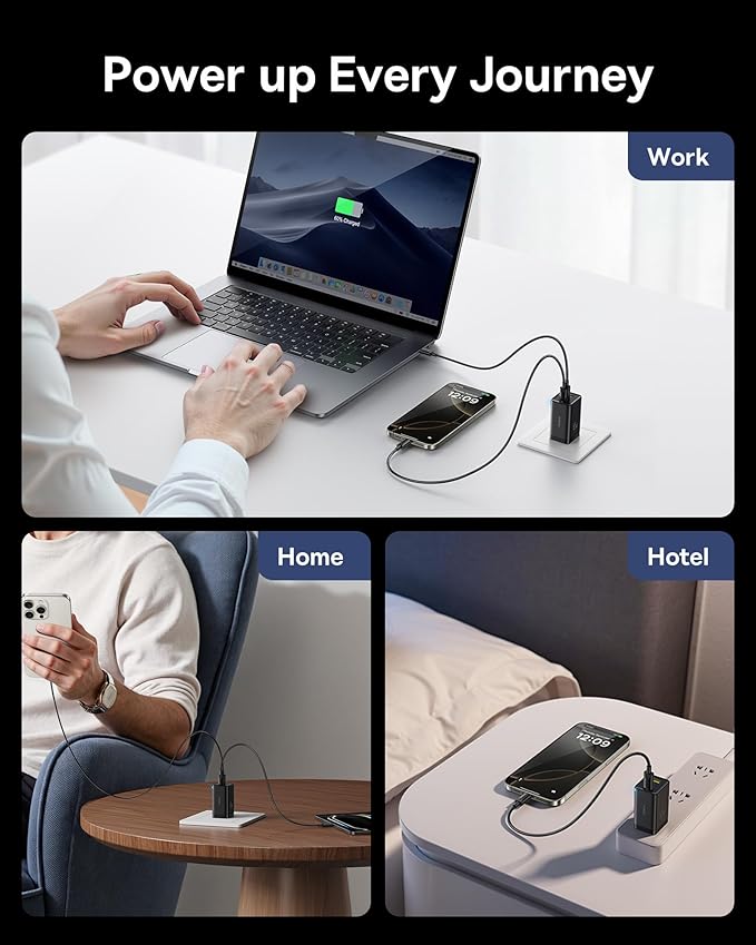Baseus 2 Pack 65W USB C Charger Block, PPS 3-Port Fast Compact Foldable USB C - Image 6