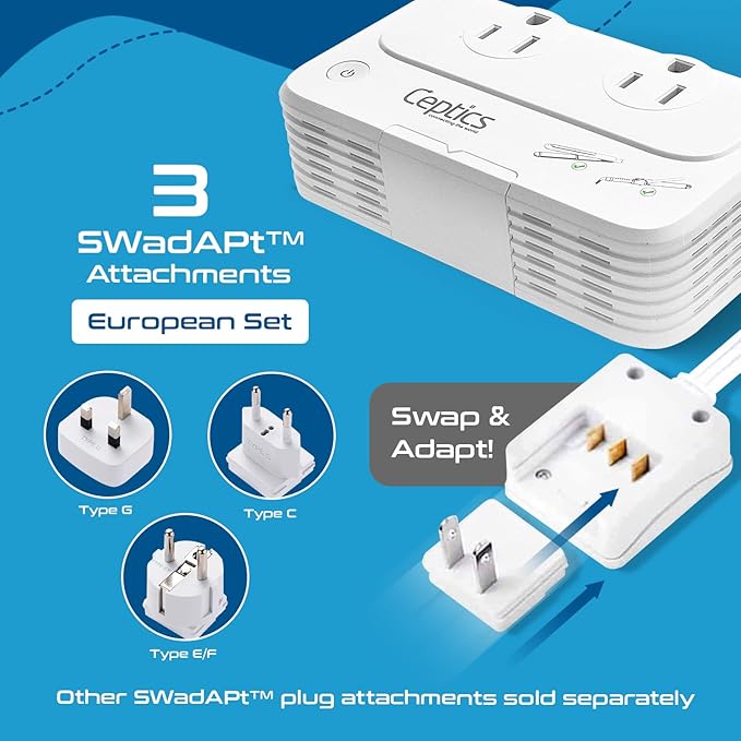 Ceptics European Travel Voltage Converter, 200W Adapter - Image 7