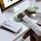 KNOWSQT Wireless Keyboard and Mouse Combo Pale Green - Image 3