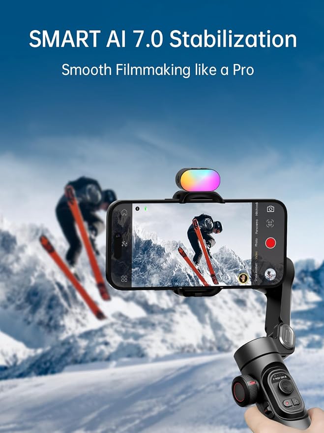 Gimbal stabilizer for Smartphone, Gesture Control/face Tracking, Magnetic Fill - Image 7