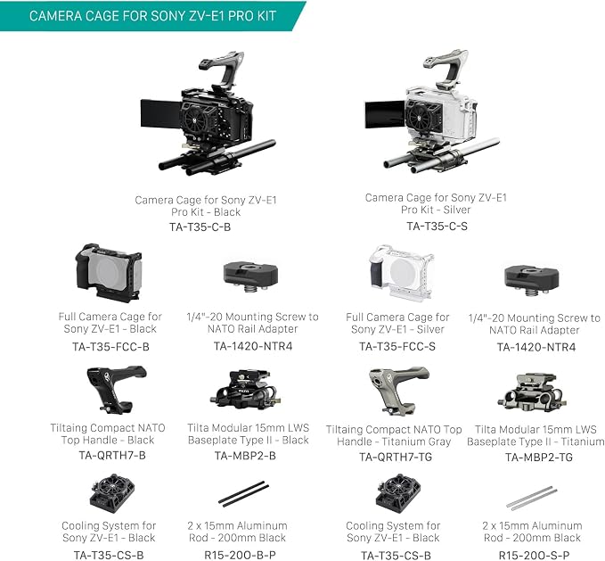 Tilta Camera Cage for ZV-E1 Pro Kit | Includes NATO Top Handle, Cooling System - Image 8