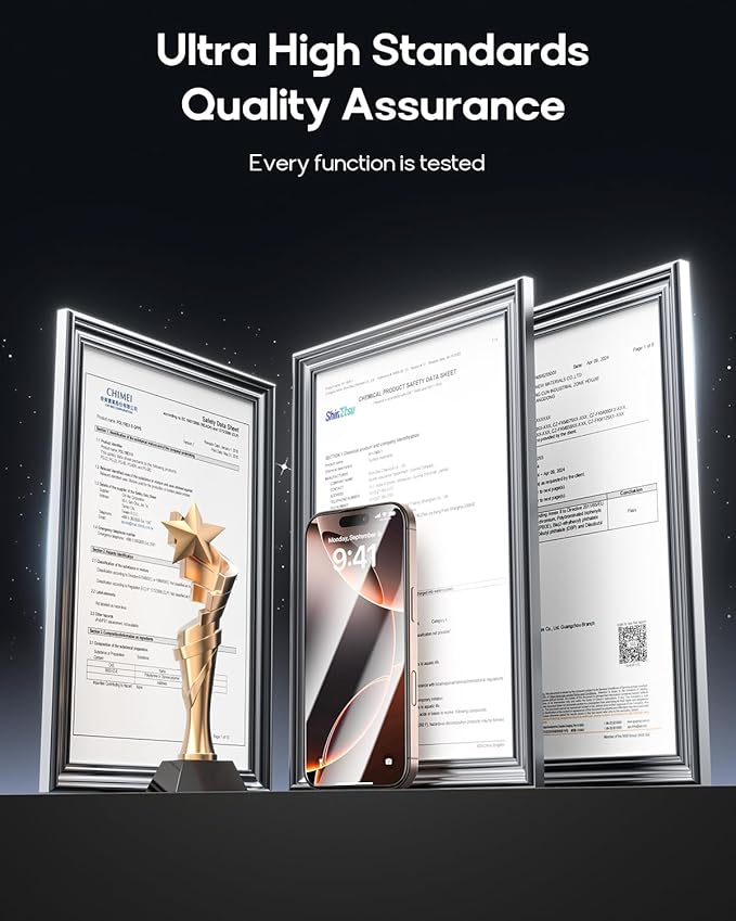 3 Pack for iPhone 16 Plus Tempered Glass Screen Protector, Dust Free CABIN - Image 8