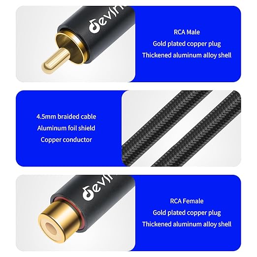 evinal RCA Female to Male Extension Cable - Image 3