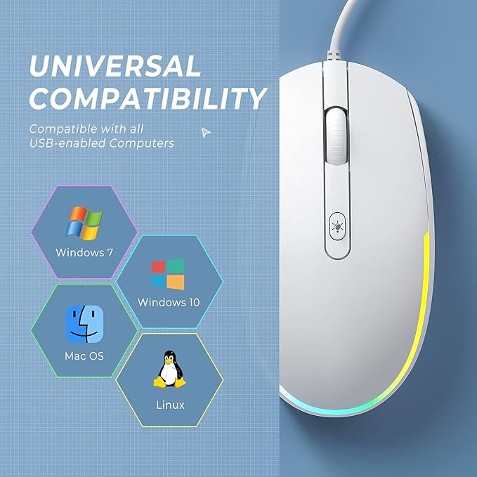 Seenda Wired RGB Backlit Optical LED Mouse - Image 7