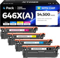 646X 646A Toner Cartridge Set 4-Pack High Yield Replacement by JCTONER