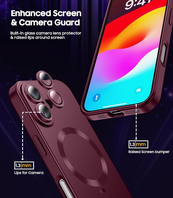 Magnetic for iPhone 16 Case Slim Soft Silicone Bumper Shockproof Metallic - Image 4
