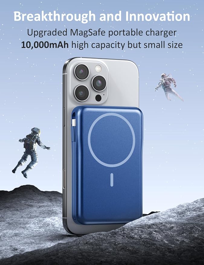 Magnetic Portable Charger, 10000mAh Power Bank, 5 in 1 Portable Charger - Image 2
