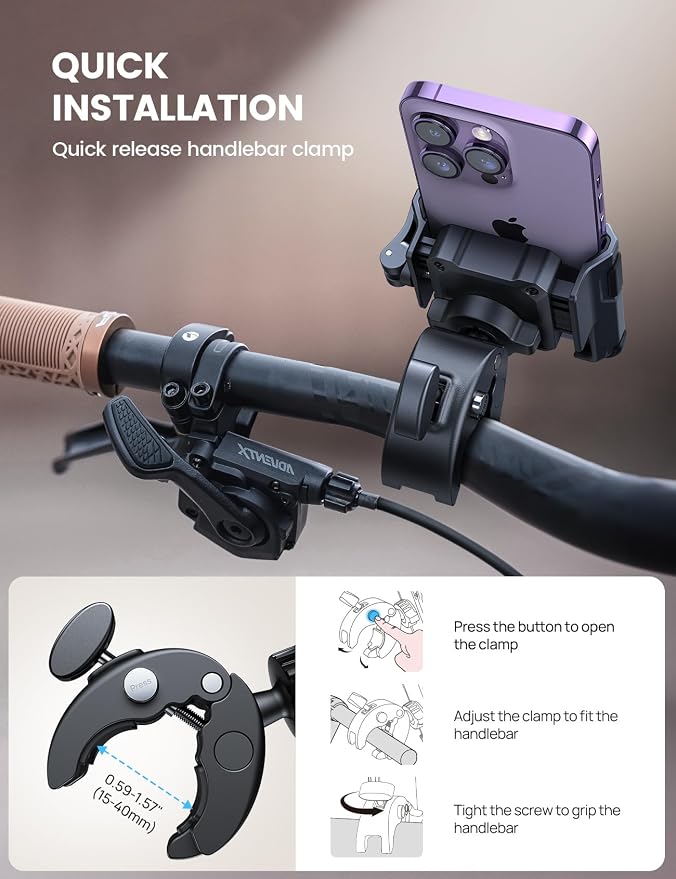 Lamicall Motorcycle Phone Mount Holder - Image 6