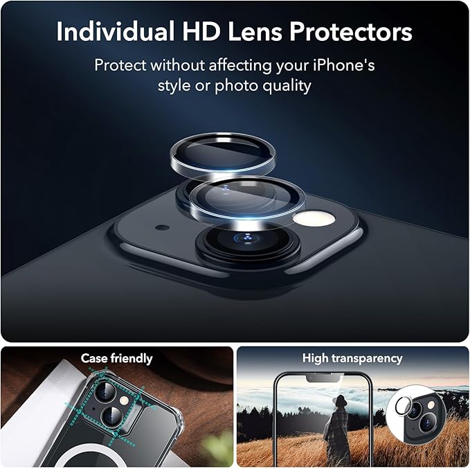 ESR for iPhone 14 Screen Protector Set, 3 Tempered-Glass Screen Protectors and - Image 3