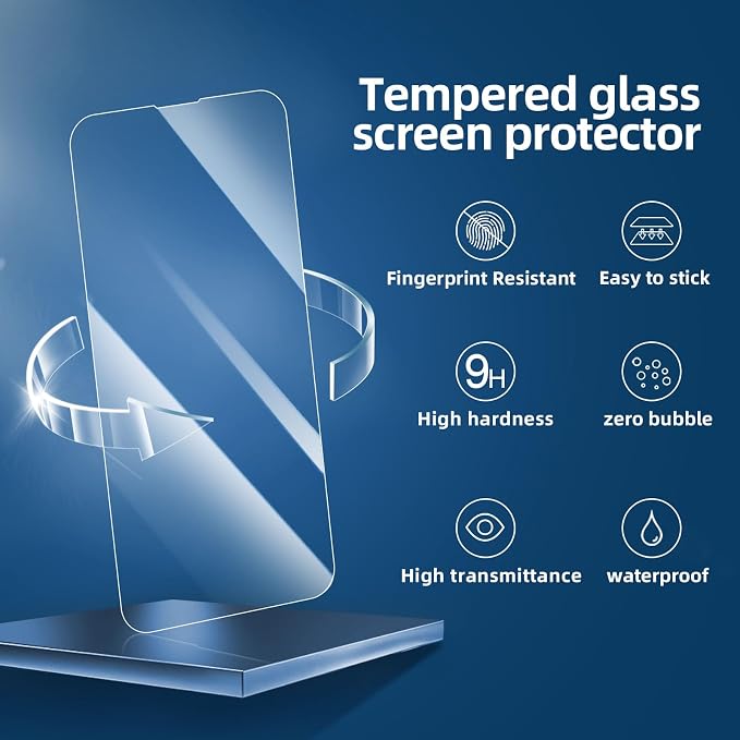 NEW'C 3 Pack Designed for iPhone 16e Screen Protector, Enhanced Tempered Glass - Image 4