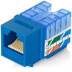 Everest 90° Angled RJ45 Cat5e Keystone Jacks 20-Pack in Blue by EverestMediaSolutions