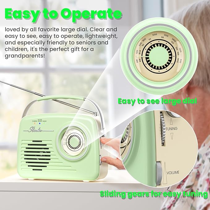Small Radios Portable AM FM, Vintage Transistor Radio - Image 6