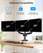 MOUNTUP Triple Monitor Mount, Triple Monitor Desk Mount - Image 2