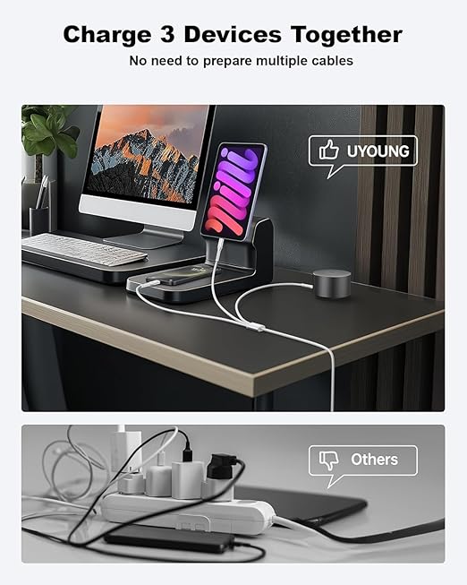 Short Multi Charging Cable 1FT 2Pack 3 in 1 Charger Cord Braided Universal - Image 3