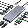 USB C Hub USB-C Docking Station Dual Monitor 14 in 1 Triple Display Multiport by ABIWAZY