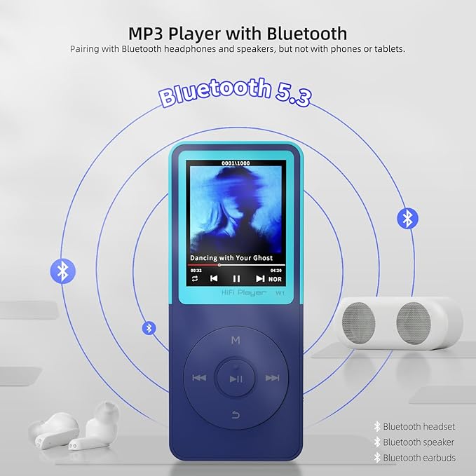 MP3 Player with Bluetooth, Portable Music Player, HiFi Sound, SD Card Slot – - Image 6