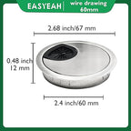 2 Pcs Desk Grommet 2-3/8" / 60 mm, Desk Cord Hole Cover, Cable Grommet Metal - Image 8