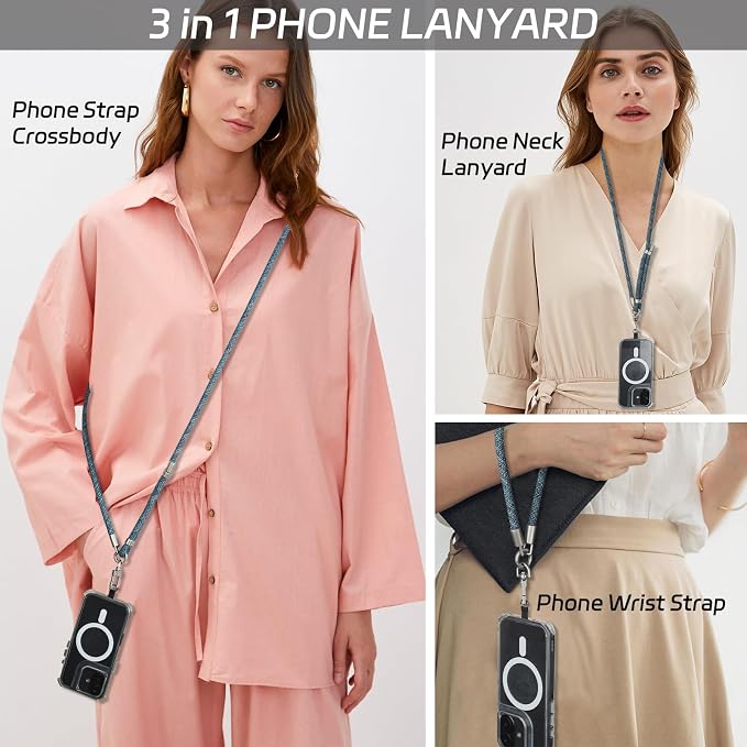 3-in-1 Adjustable Phone Lanyard Crossbody Cell Phone Neck Strap Universal - Image 3