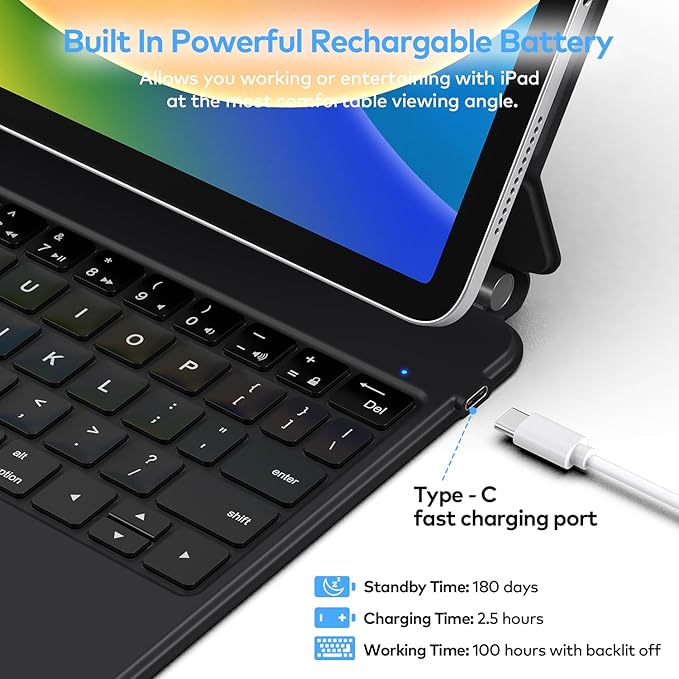 Keyboard Case for iPad 10th Generation 2022 & 11th – Magic-Style Keyboard - Image 9