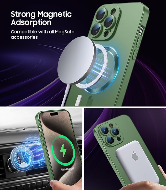 Magnetic for iPhone 15 Pro Max Case Slim Soft Silicone Bumper Shockproof - Image 2