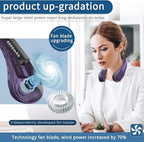 Portable Neck Fan, Neck Fans for Men, 4000 mAh Rechargeable Personal Fan - Image 2
