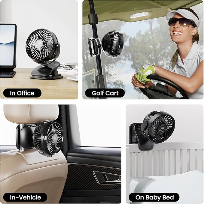 Shinebella AA Battery Powered Clip on Fan - Image 6