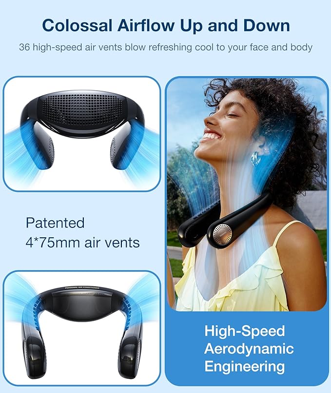TORRAS COOLiFY Air Neck Fan Air Conditioner, 3D Airflow, Light Portable Fan - Image 4